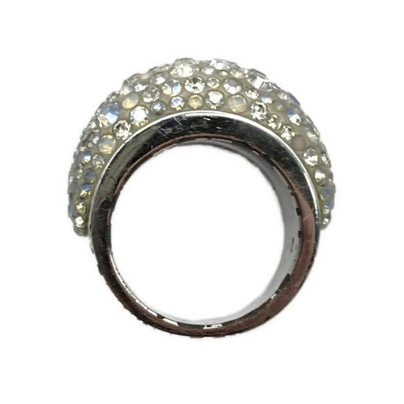 Auth SWAROVSKI - Silver Clear White Hardware Swarovski Crystal Ring #8 - Picture 3 of 5